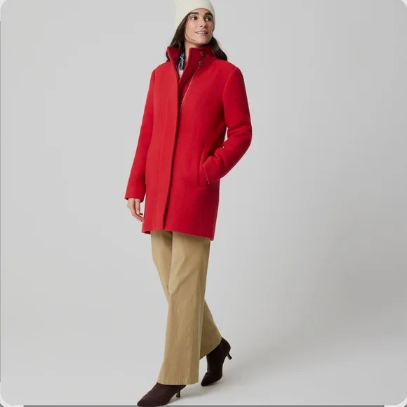 Women's Red Coat - Picture 3 of 4